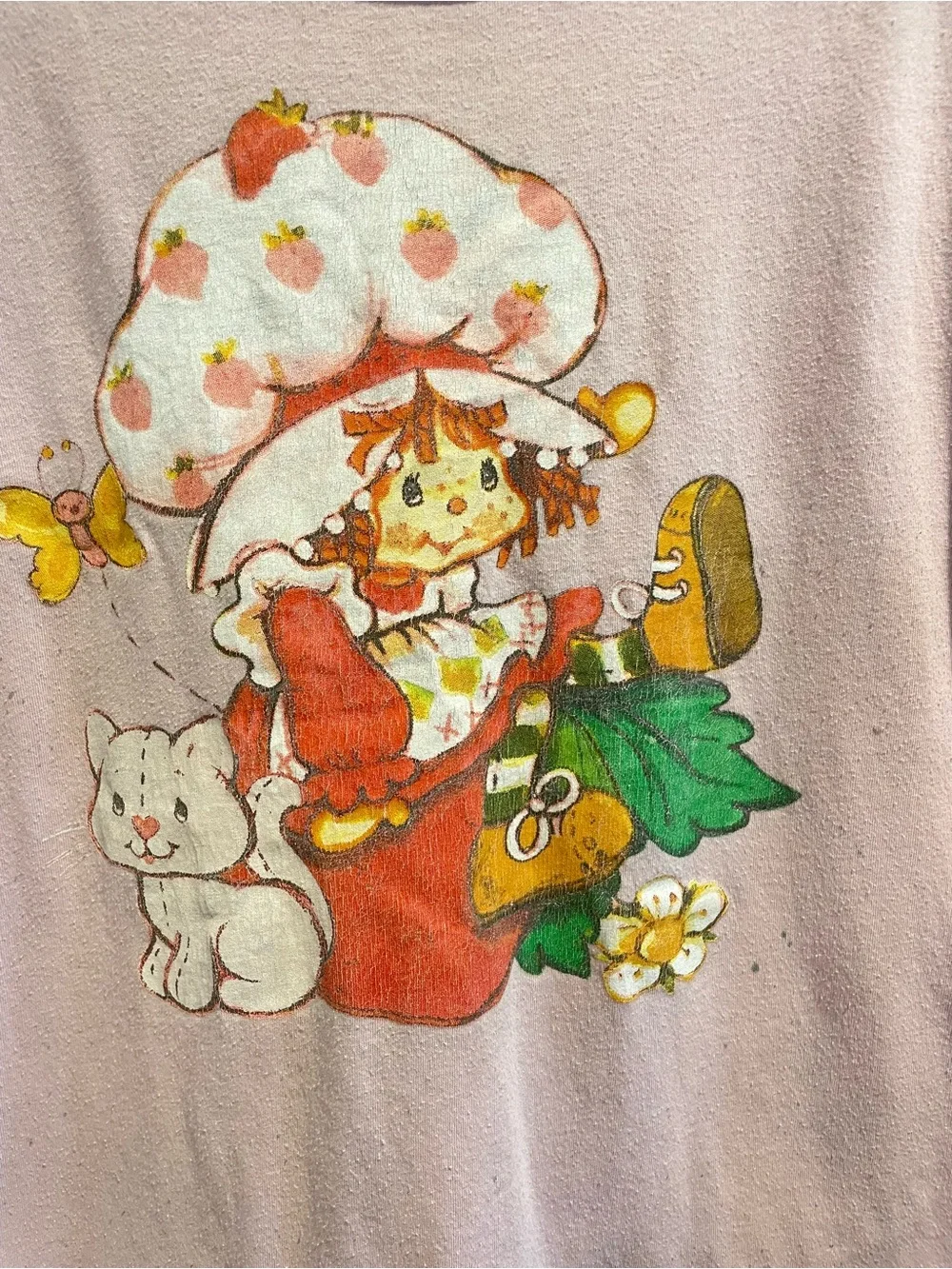 🍓 80s Retro Strawberry Shortcake Pink Graphic Tee 🍰 Girls XL / Fits Adult S